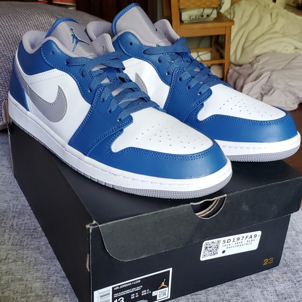 JORDAN 1 LOW "TRUE BLUE" SIZE 13M 553558-412